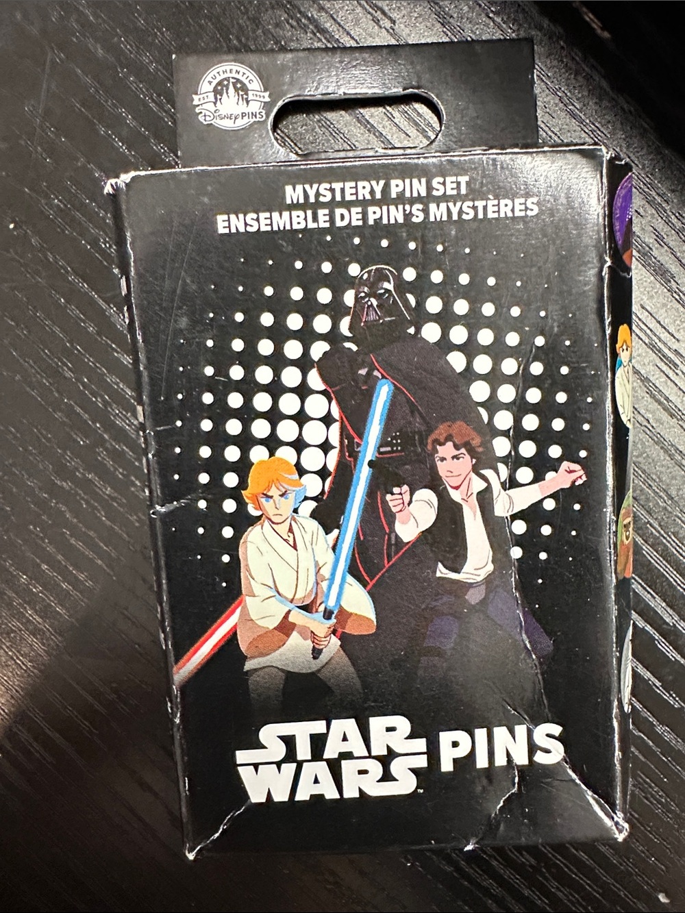 Star Wars Black Packaging with Blue and Red Lightsabers